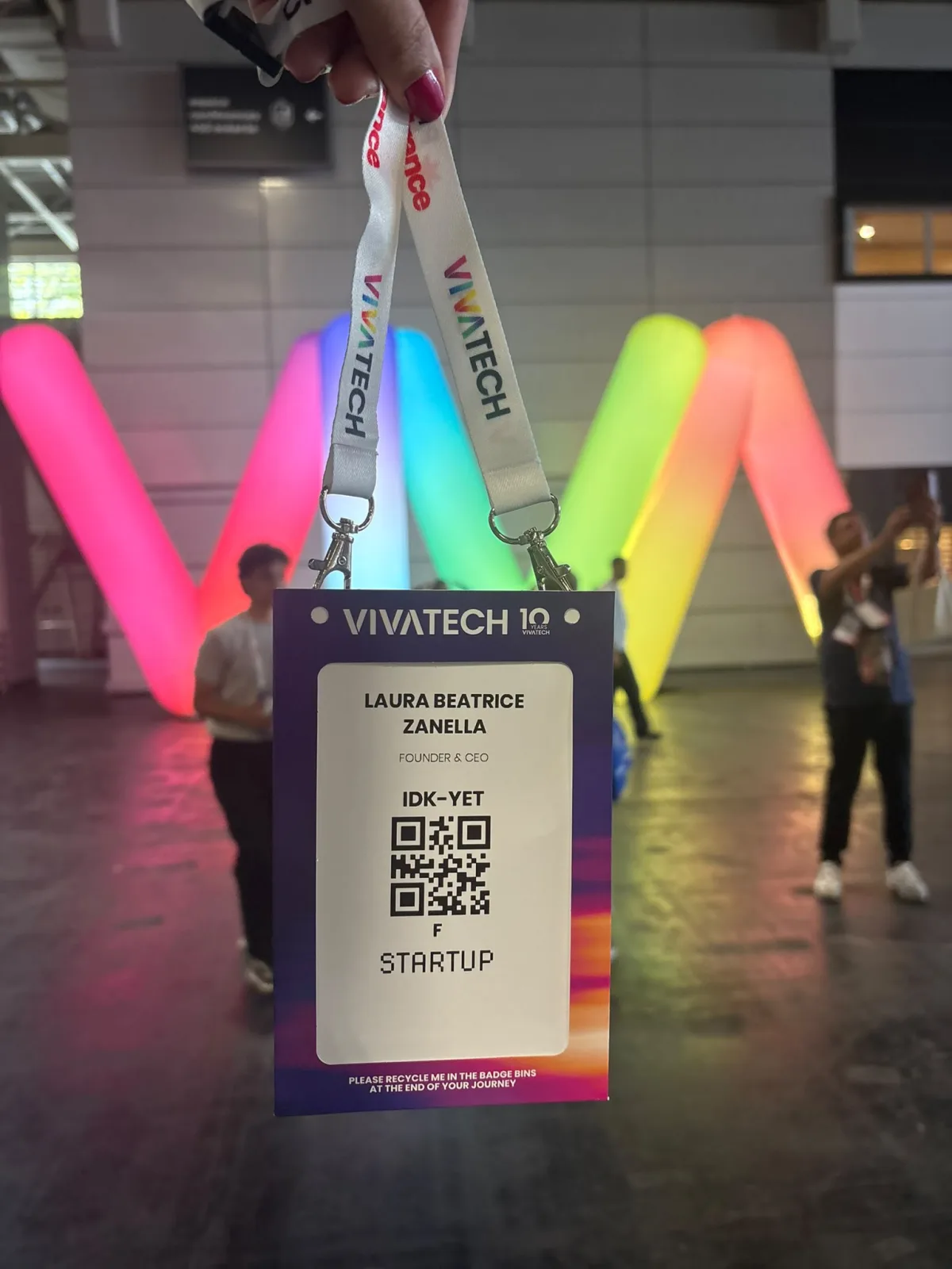 IDK-Yet founder badge at VivaTech Paris